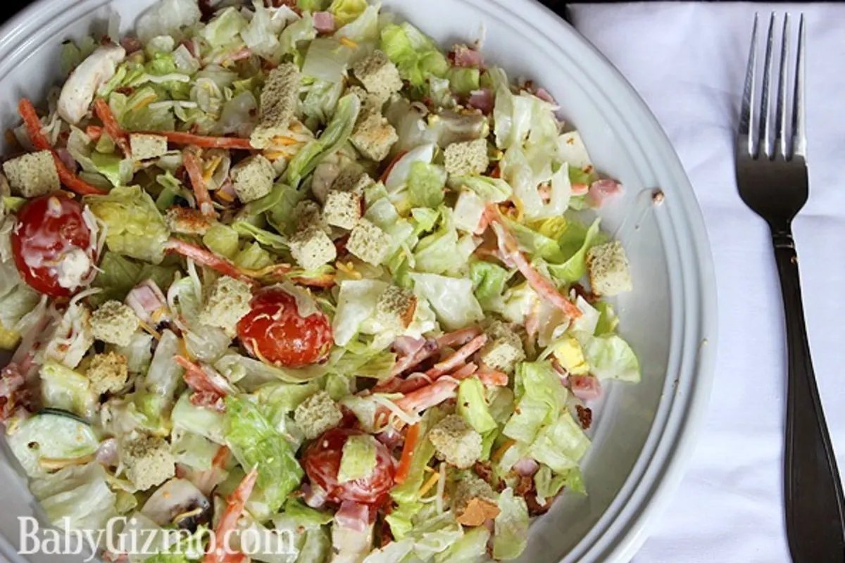 salad in a jar on a plate