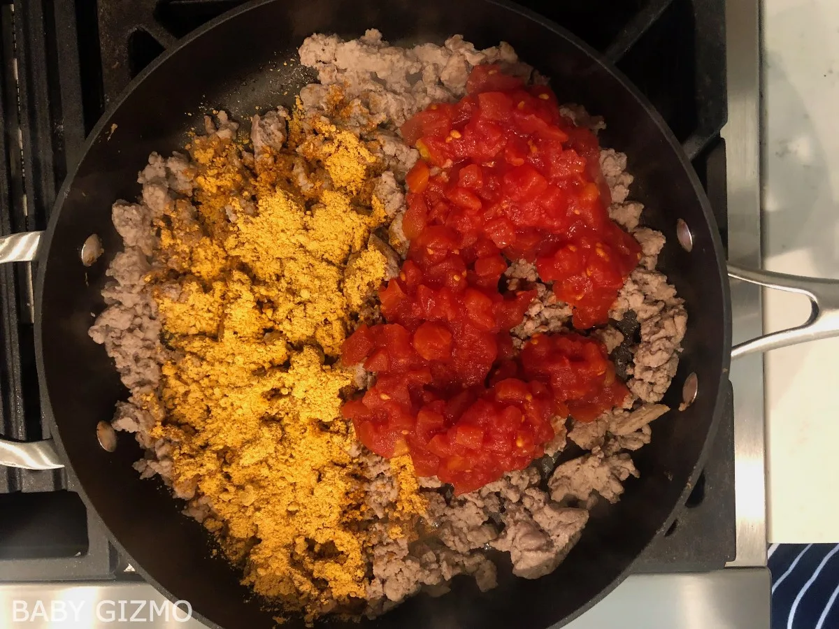 Taco meat with seasoning