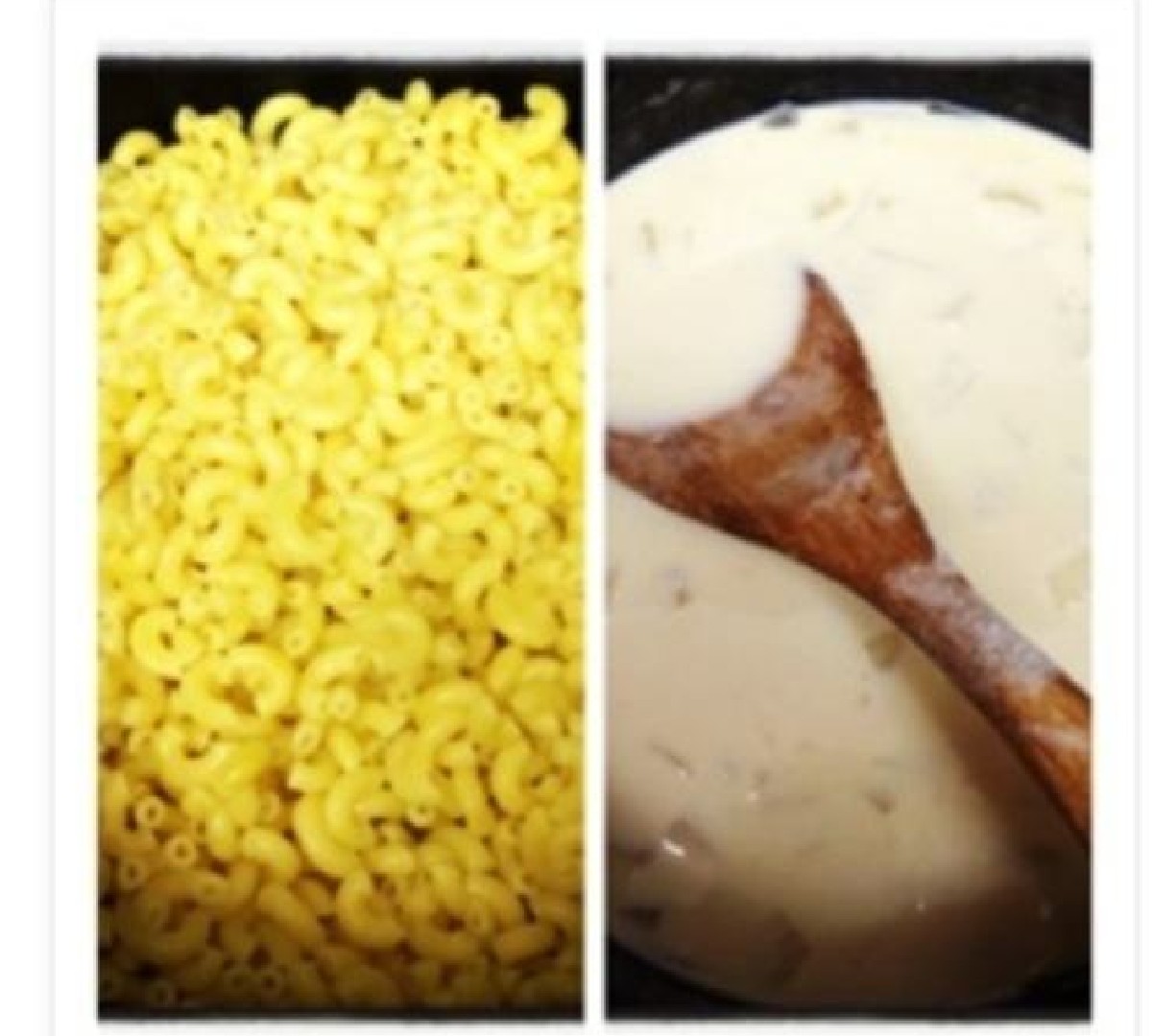 mac and cheese noodle with a side of sauce 
