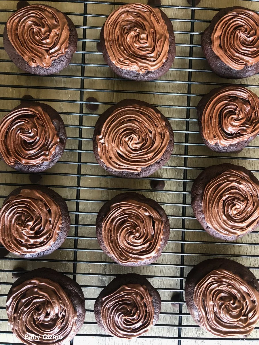 Crumbl Chocolate Cake Cookies with Frosting