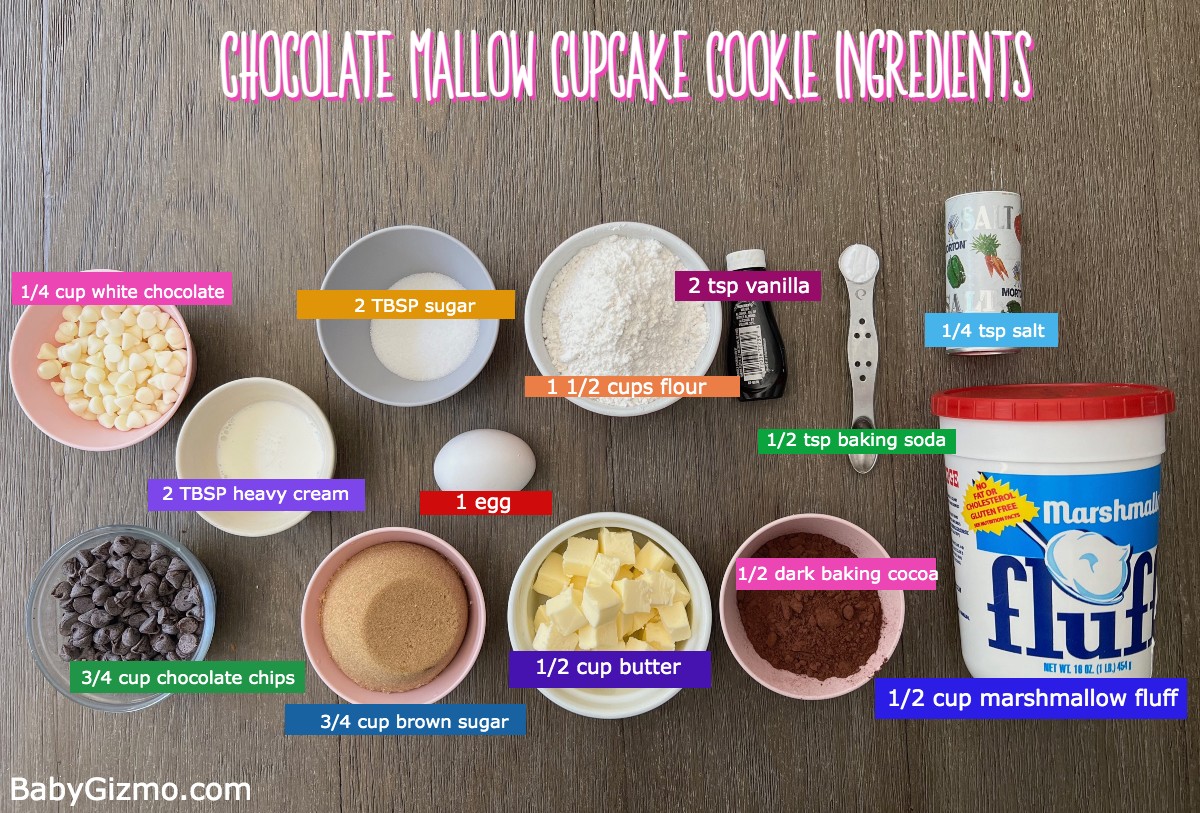 Ingredients for Chocolate Mallow Cookies