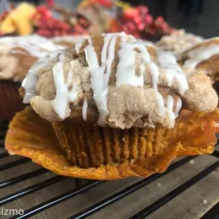 Pumpkin muffin on cooling rack