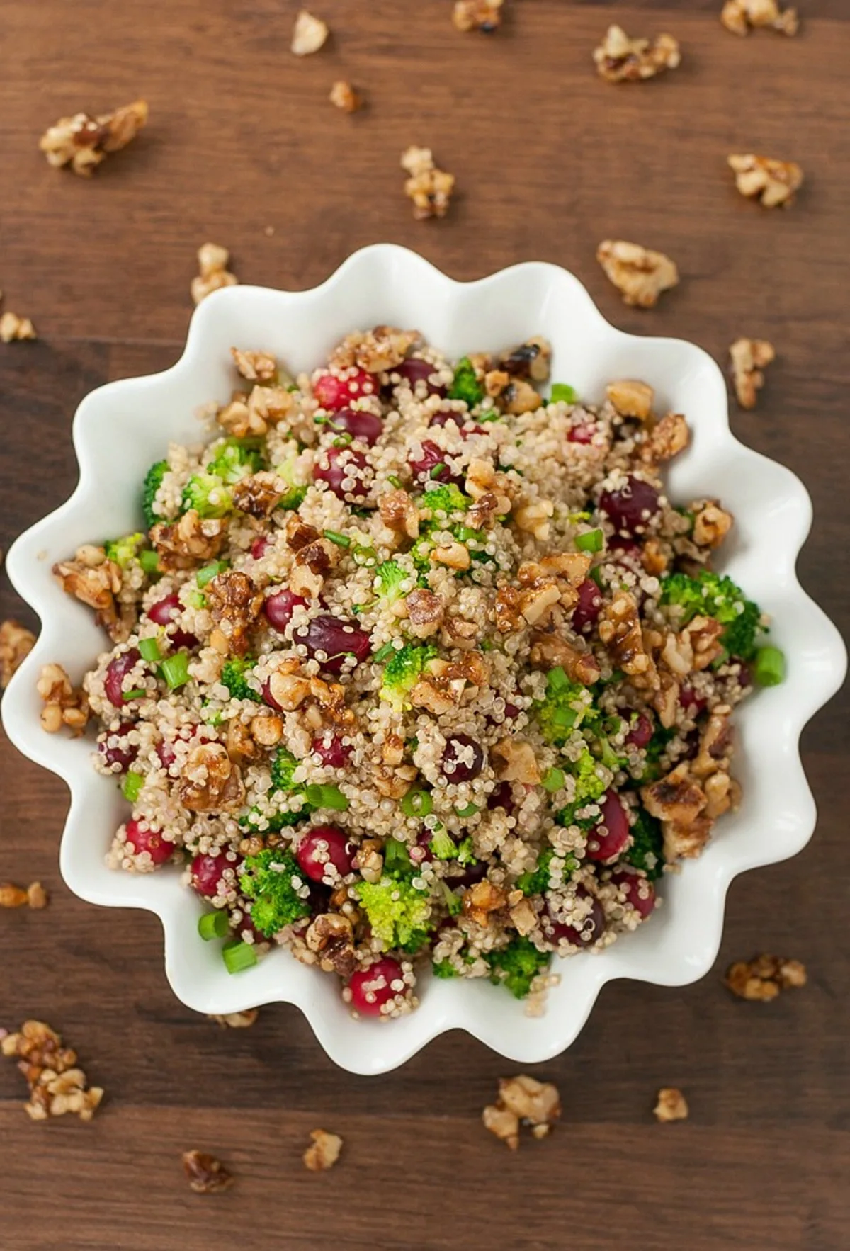 CRANBERRY QUINOA SALAD WITH CANDIED WALNUTS