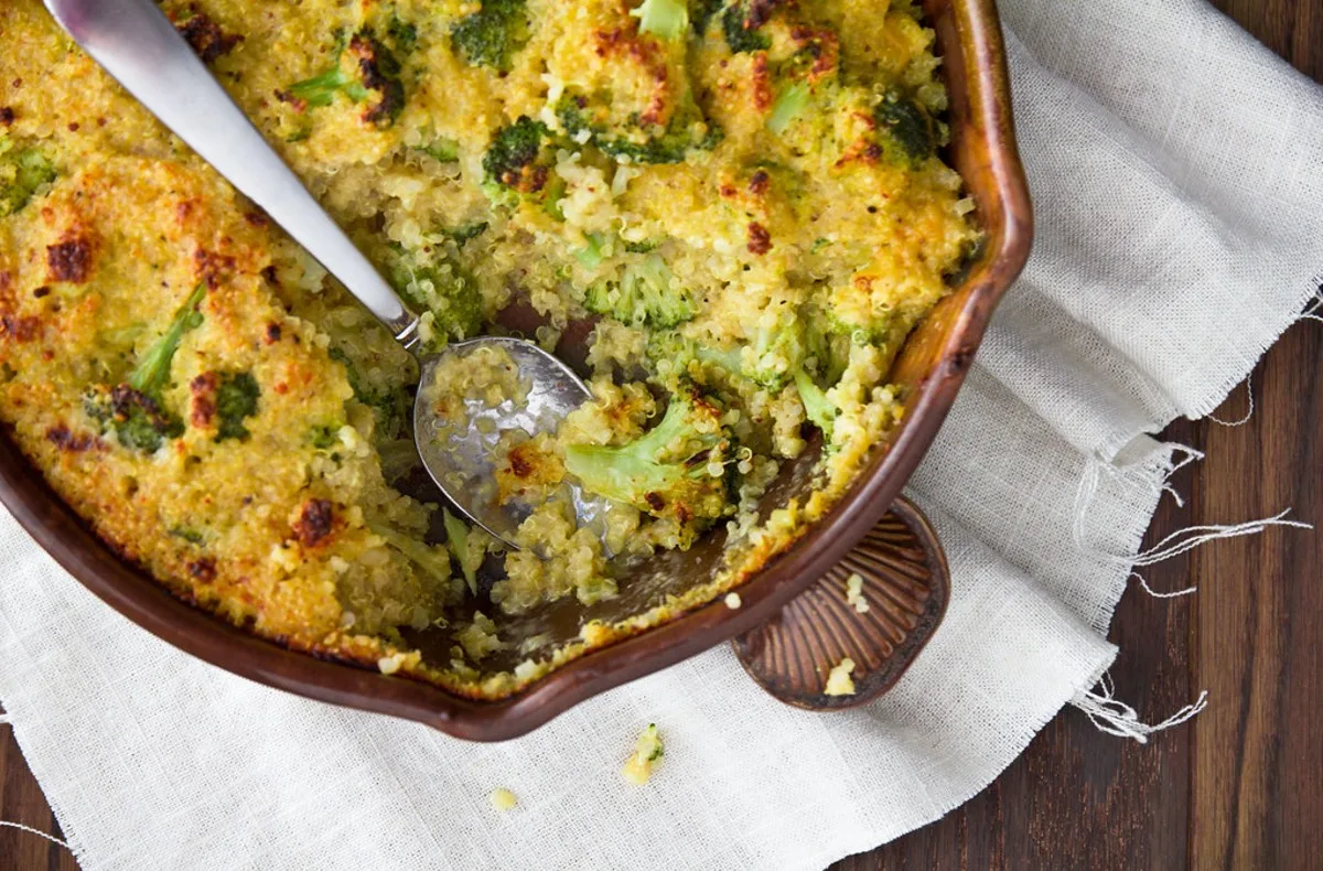 Cheesy Broccoli Quinoa Casserole