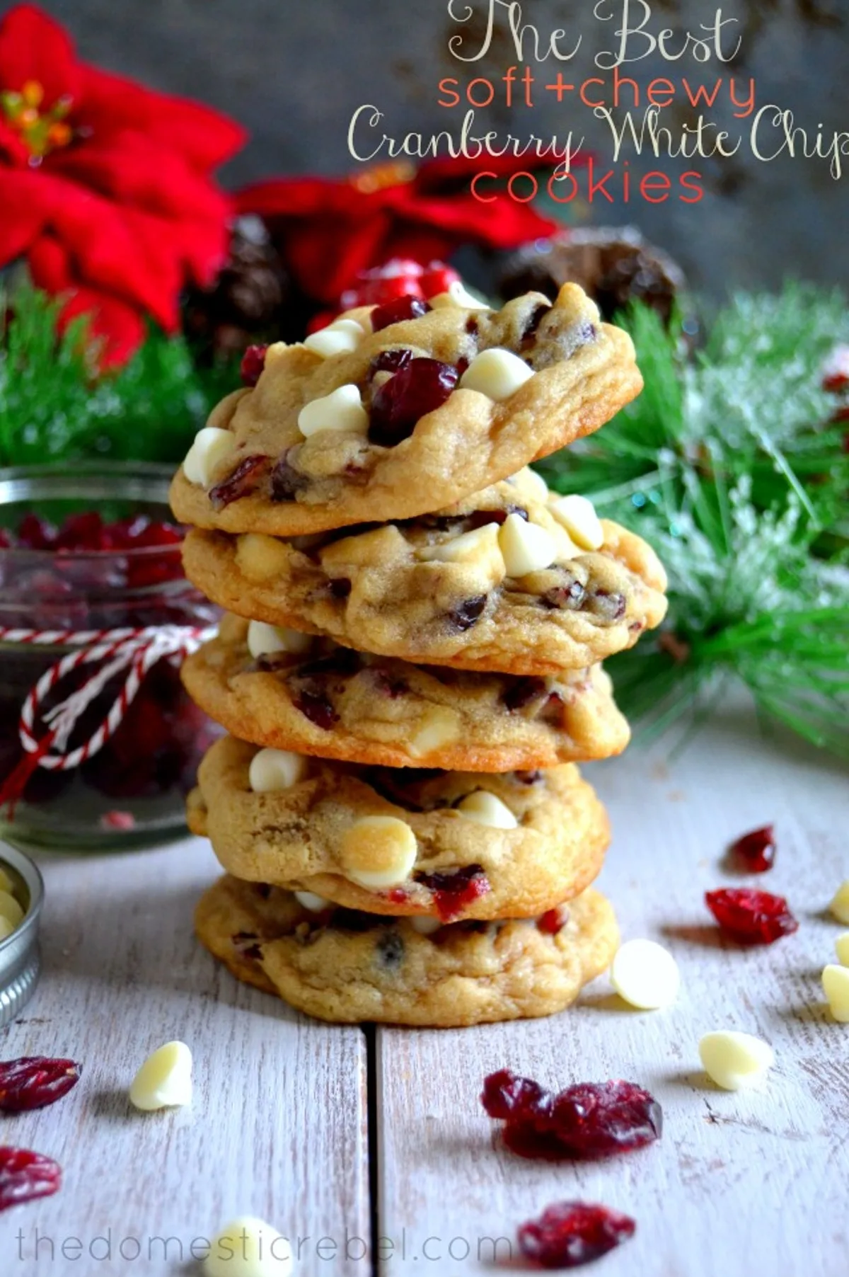 The BEST Soft & Chewy Cranberry White Chocolate Chip Cookies