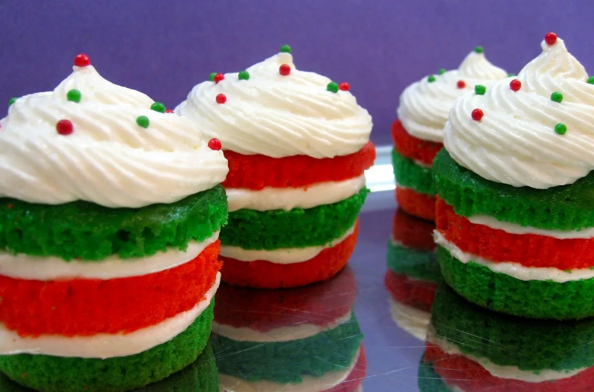 Christmas Layered Cupcakes