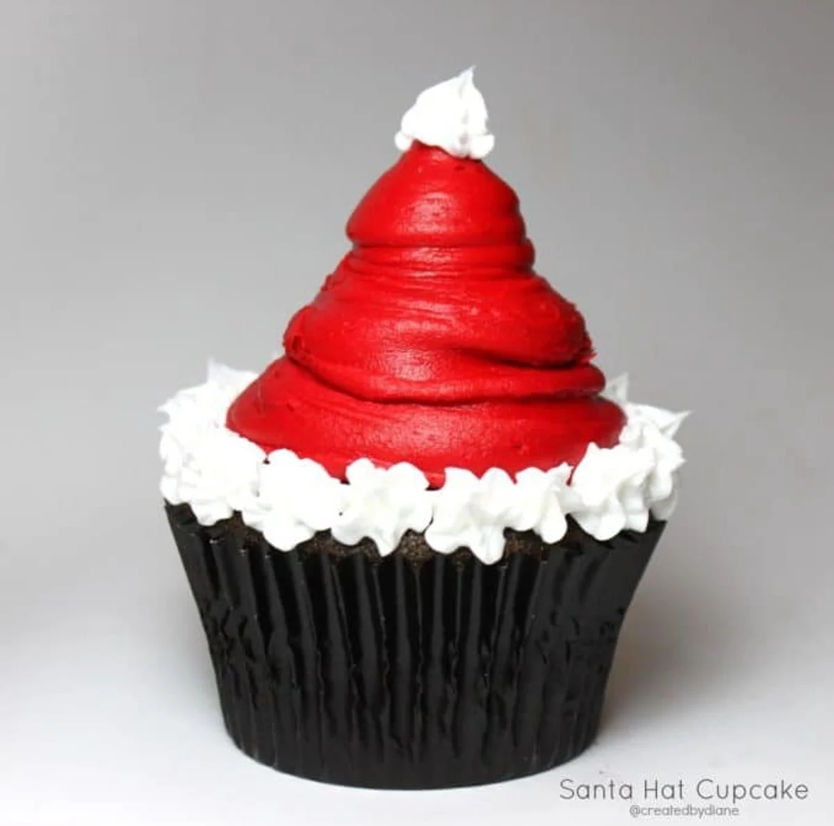 santa hat cupcake