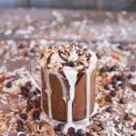 Toasted Coconut Chocolate Pumpkin Spice Latte with Chocolate Drizzle