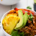 slow cooker hawaiian pork burrito bowls