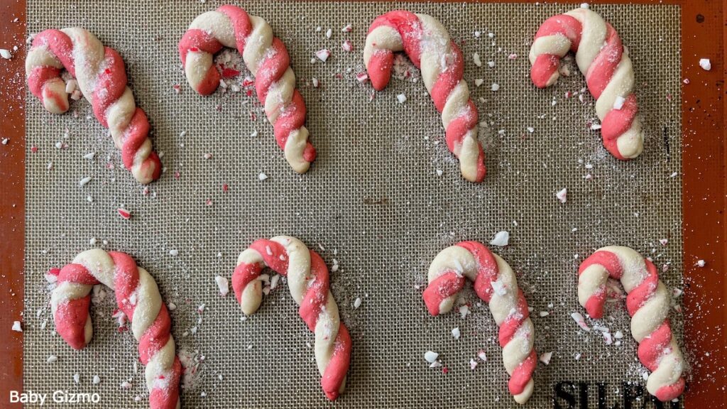 Candy Cane Cookies on Tray