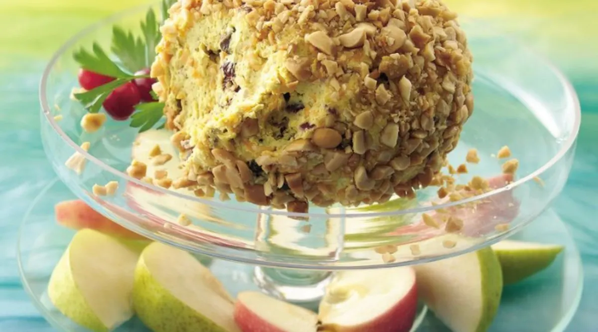 Curried Cheese Ball with Fruit