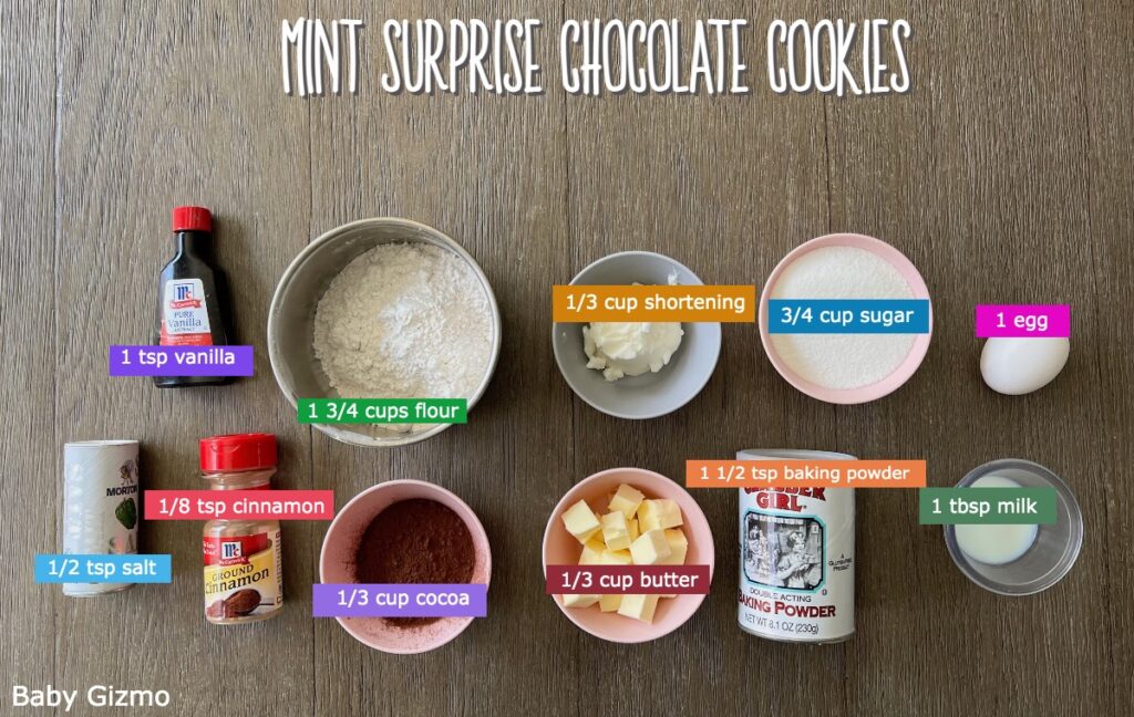 Mint Surprise Chocolate Cookie ingredients