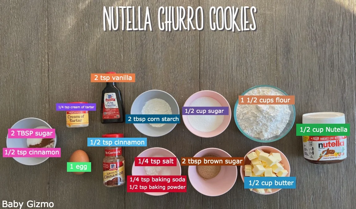 Nutella Churro Cookies Ingredients