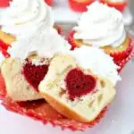 heart in a cupcake