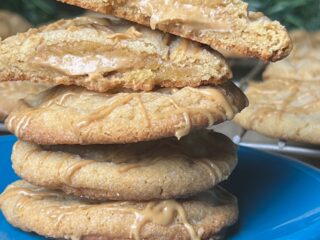 Peanut Butter Cookies on Blue Plate
