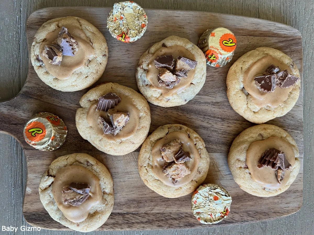 Peanut Butter Cup cookies on tray