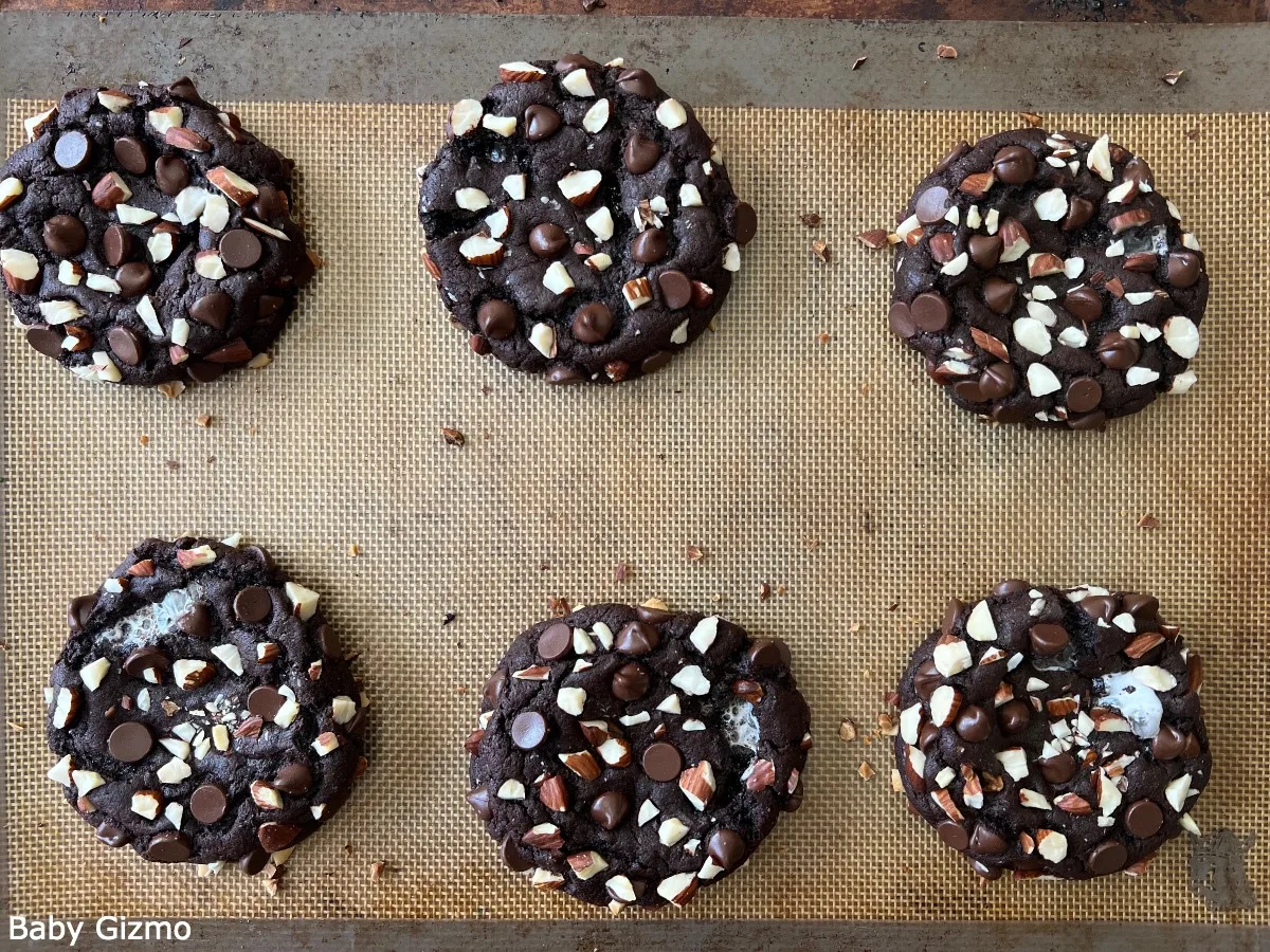 Baked Rocky Road Cookies on Tray