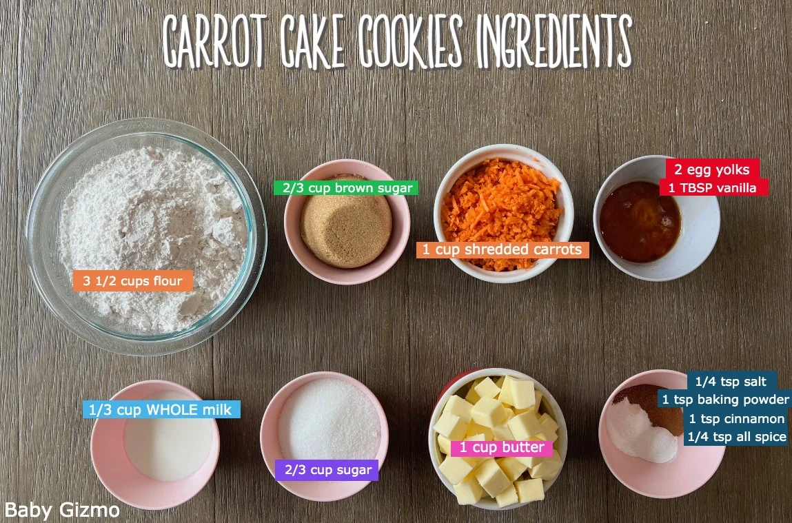 Carrot Cake Cookies Ingredients