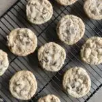 Crumbl Toffee Cookies on Cooling Rack