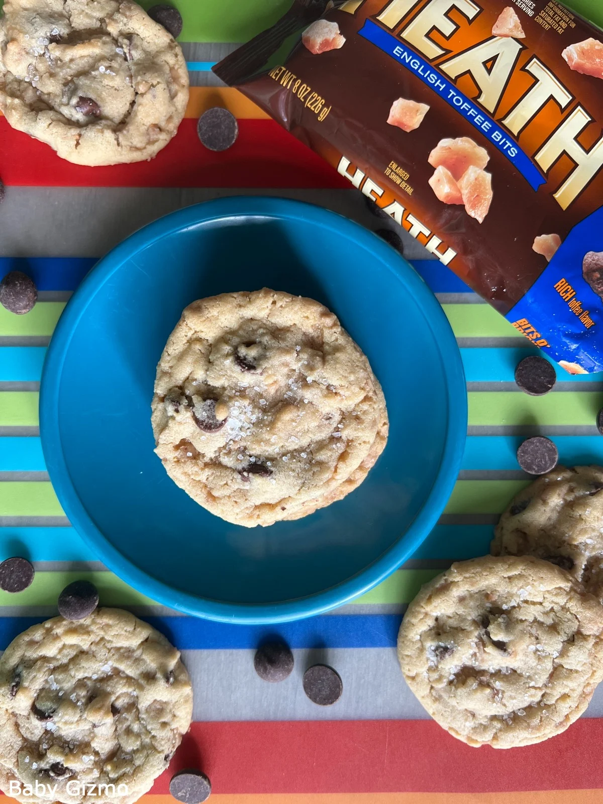 Sea Salt Toffee Cookies on Mat