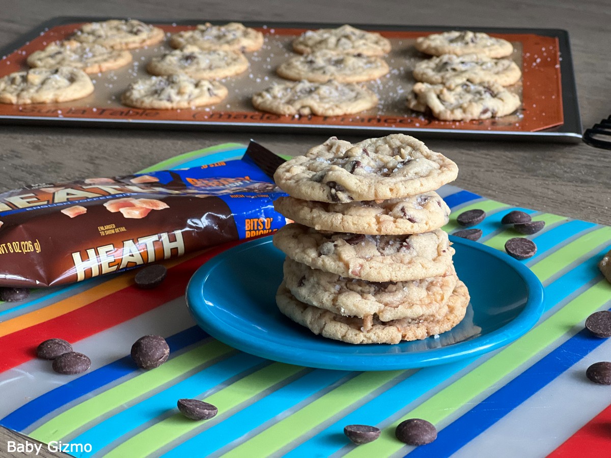 Toffee Cookies in a Stack