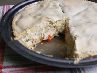 Chicken Pot Pie with Slice Removed