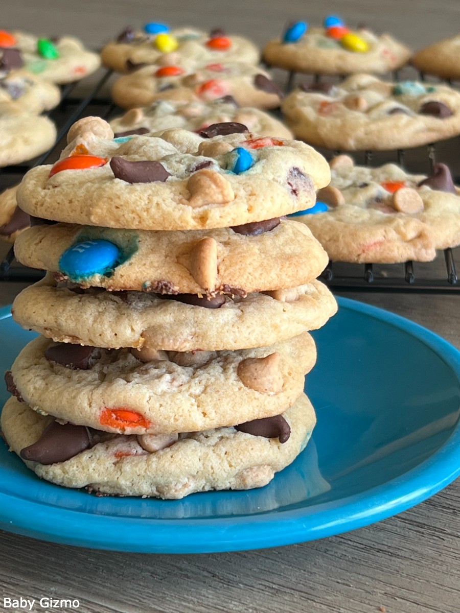 Crumbl Monster cookie stack