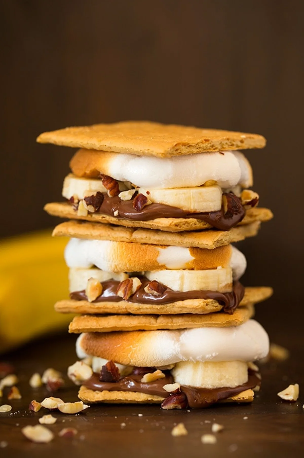 nutella banana smores