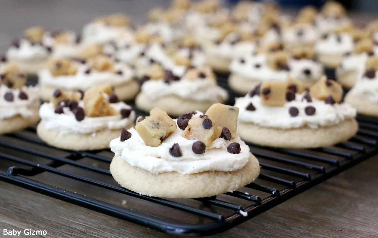 Cookie Dough Cookies on Cooling Rack