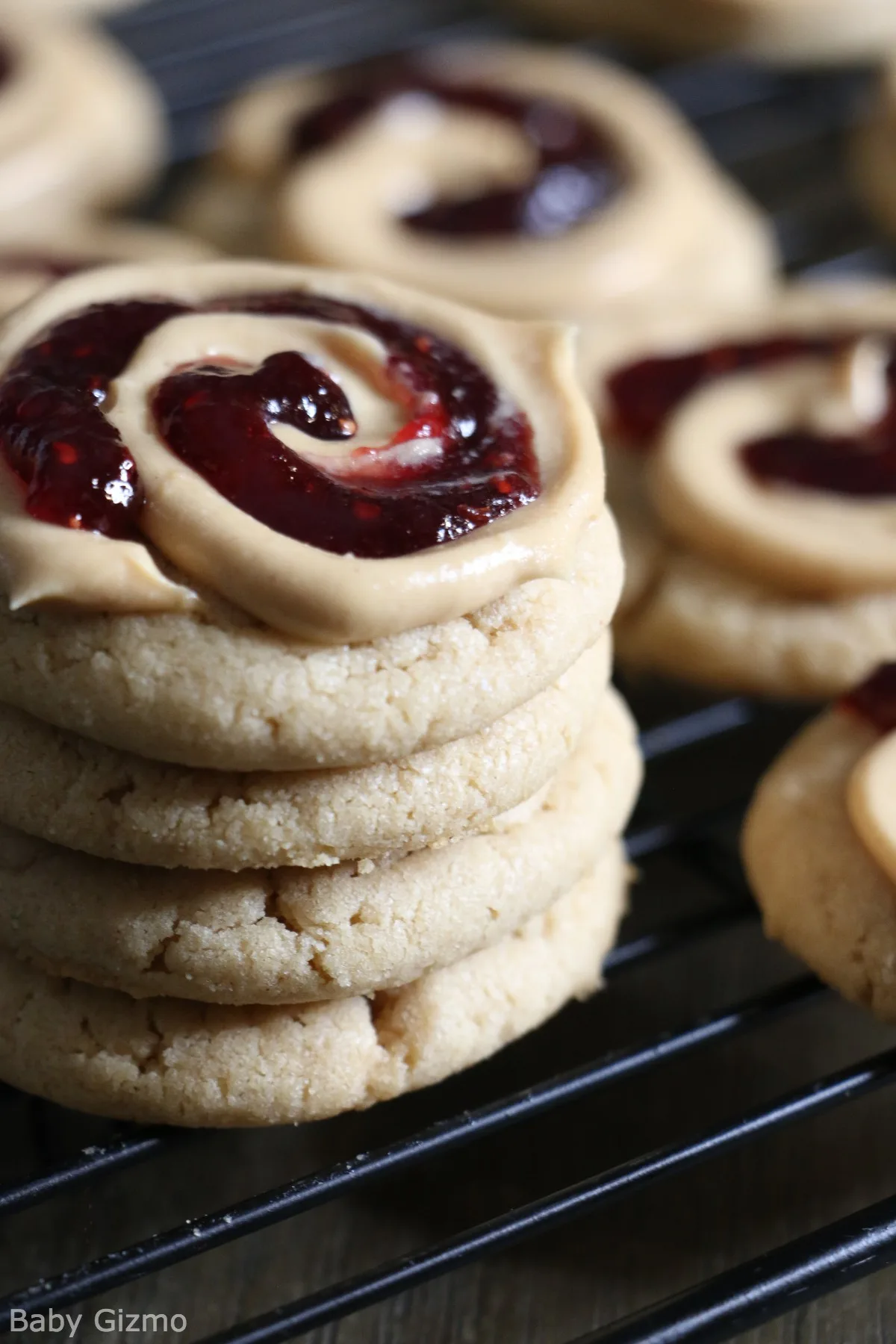 Crumbl PB&J Cookies Stacked