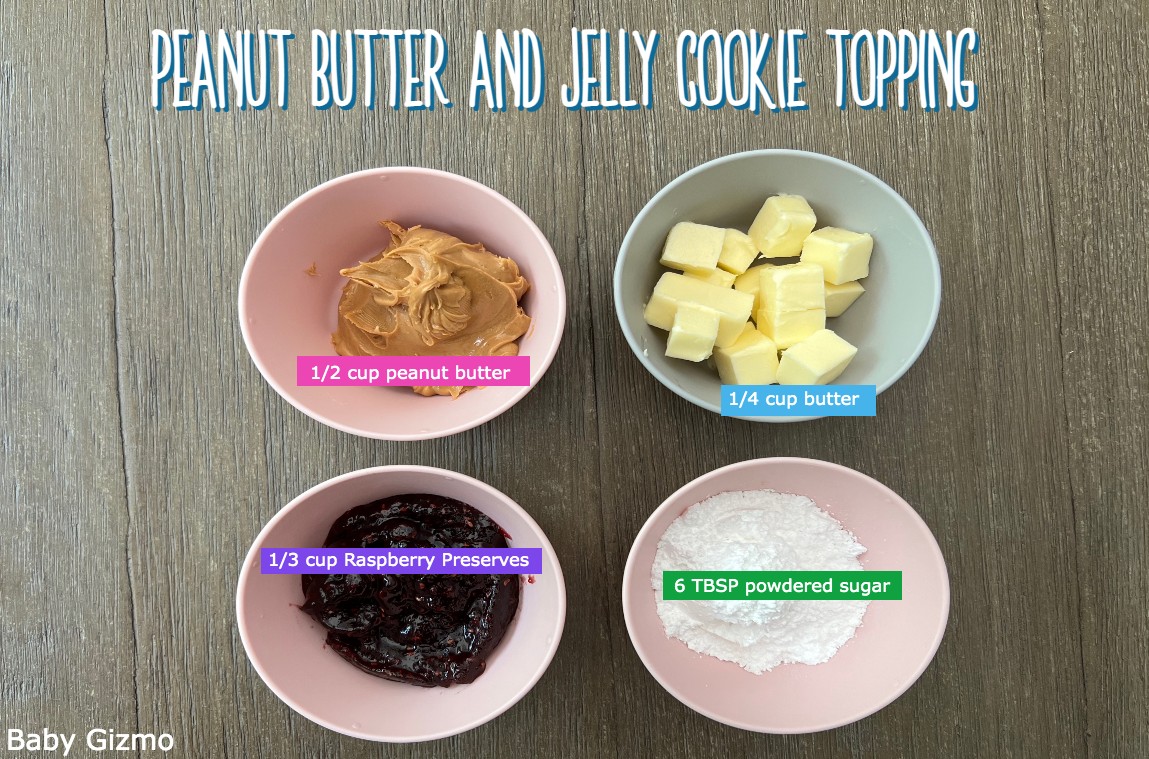 Peanut Butter and Jelly Cookie Topping Ingredients