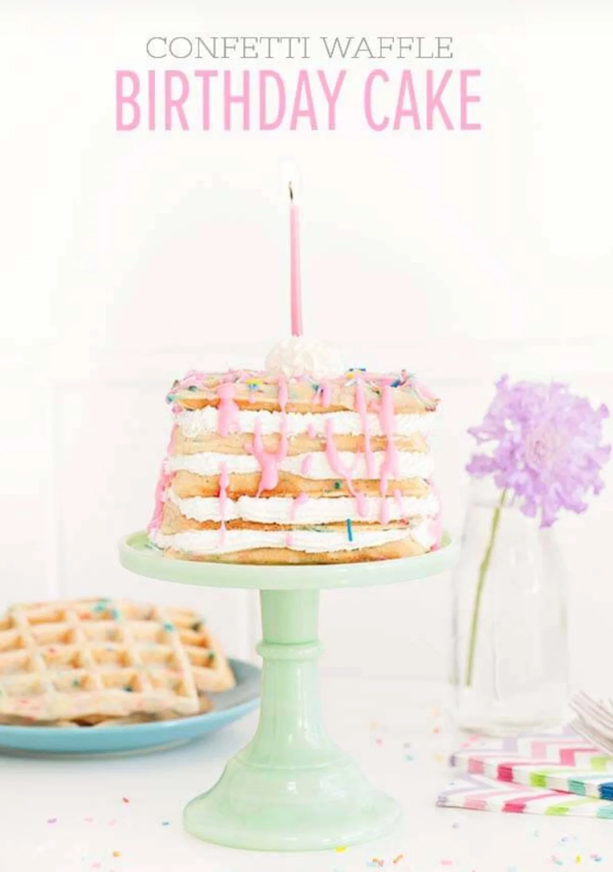 The Best Confetti Waffle Birthday Cake