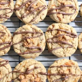 Butterfinger Cookies on Cooling Rack