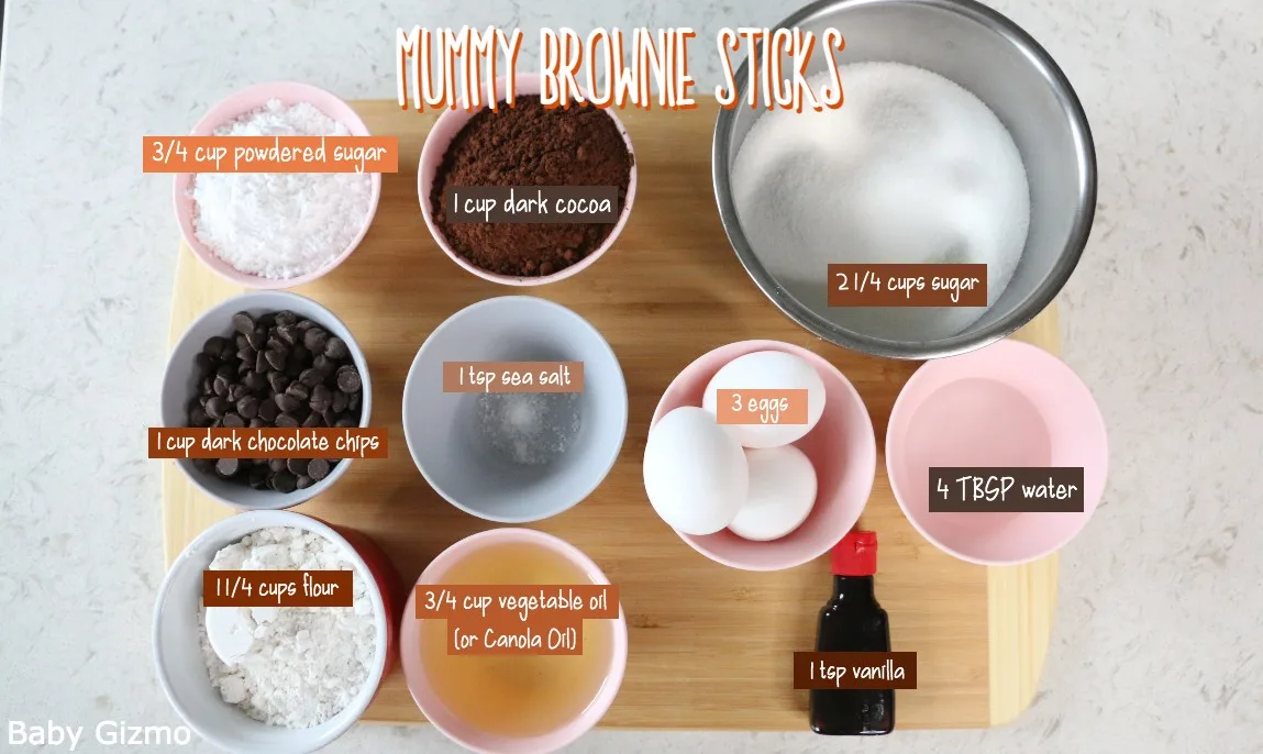 Mummy Brownie Sticks