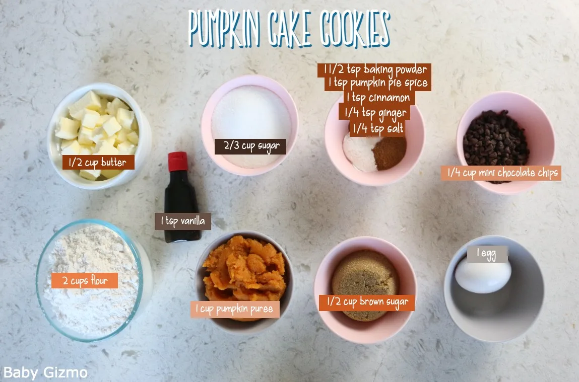 Pumpkin Cake Cookie Ingredients