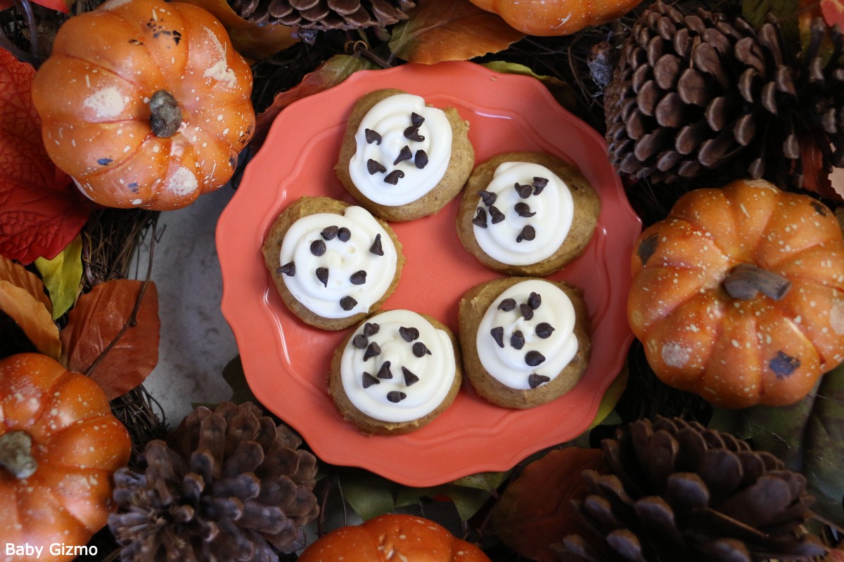Pumpkin Cake Cookies on Orange Plate