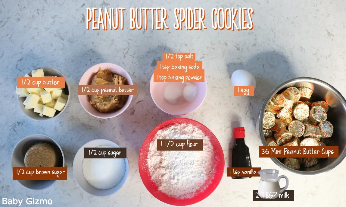 Spider Cookies Ingredients