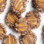 Chocolate Turtle Thumbprint Cookies