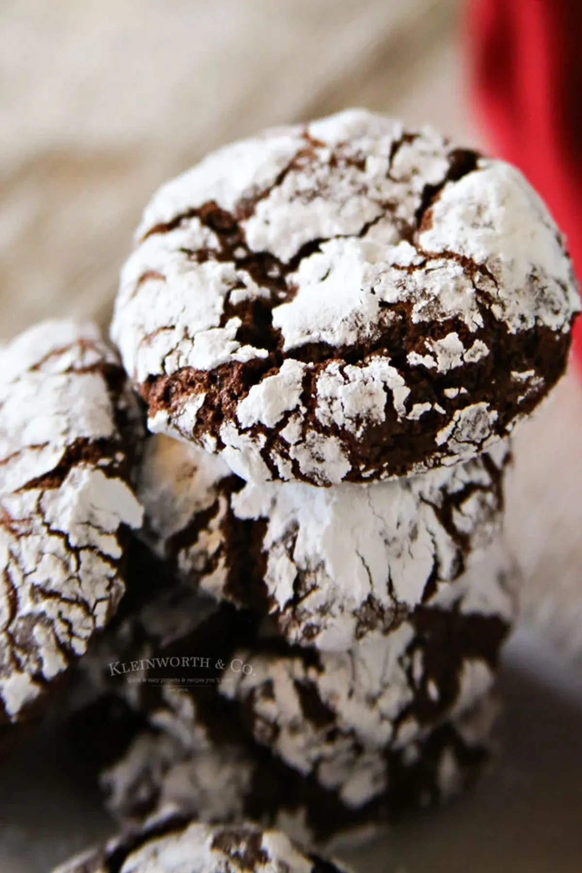 Easy Chocolate Crinkle Cookies.