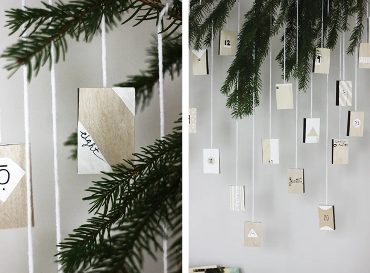 hanging DIY advent calendar