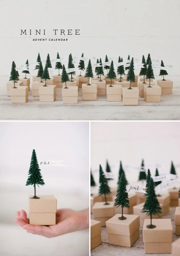 mini tree advent calendar DIY