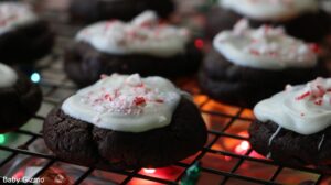 Peppermint Bark Cookies on Cooling Rack