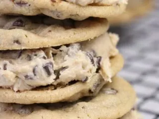 Cookie Dough Cookie Sandwiches Stack