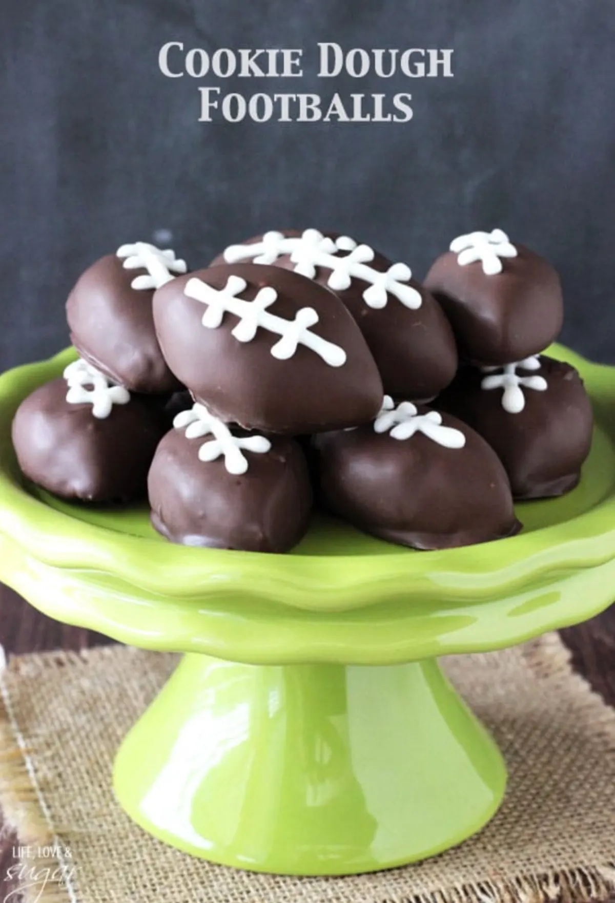 Chocolate Chip Cookie Dough Footballs