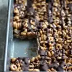 No-Bake Dark Chocolate Almond Butter Cheerio Bars with Flax