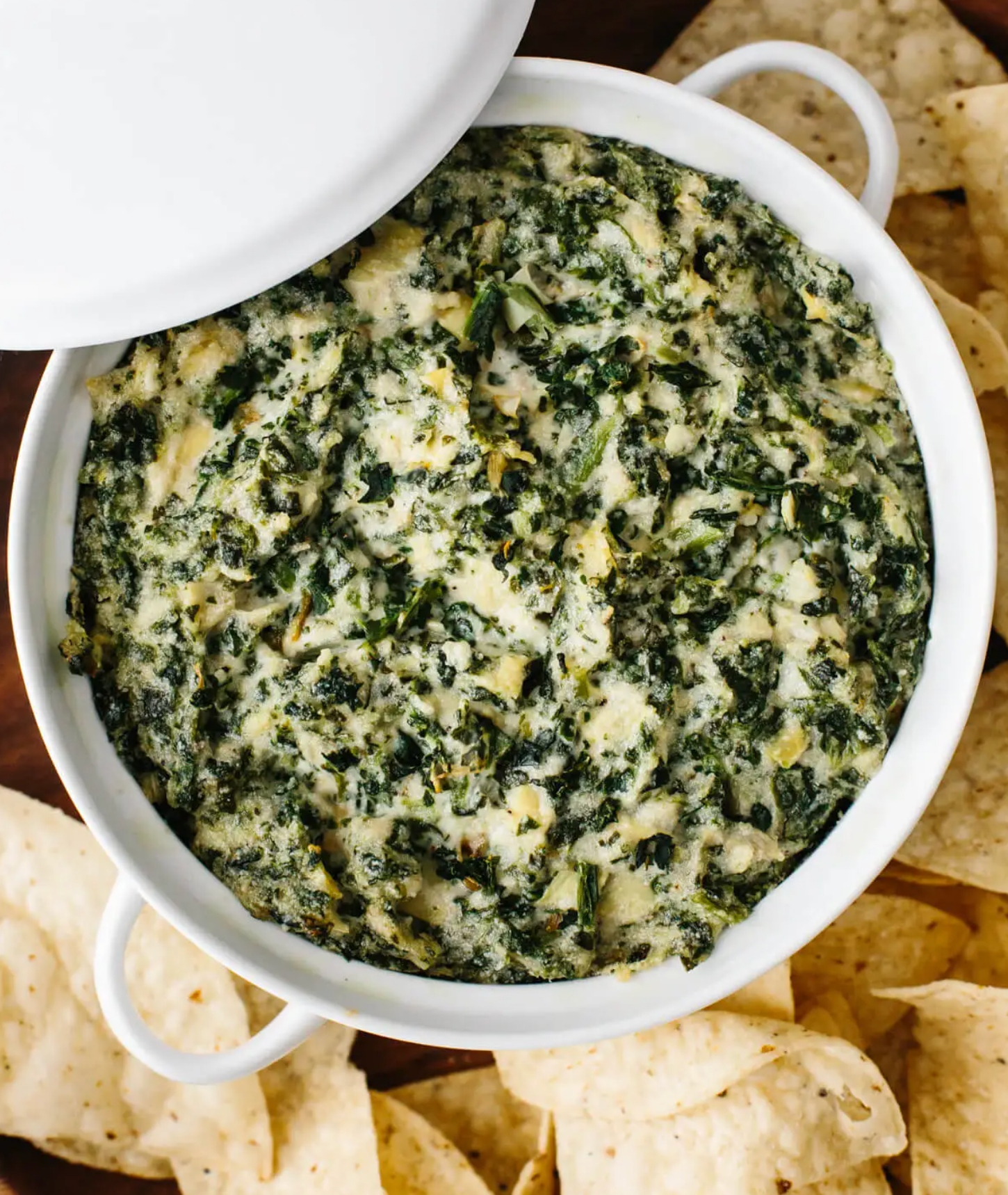 dairy free spinach dip with chips