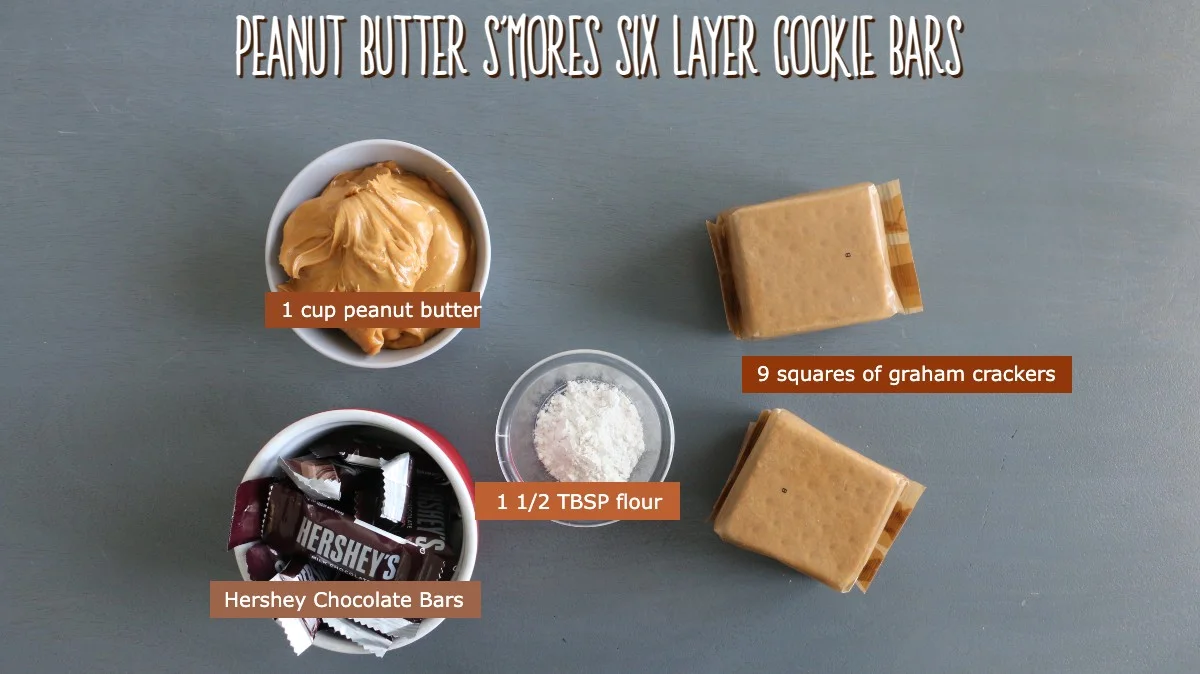 peanut butter smores six layer ingredients