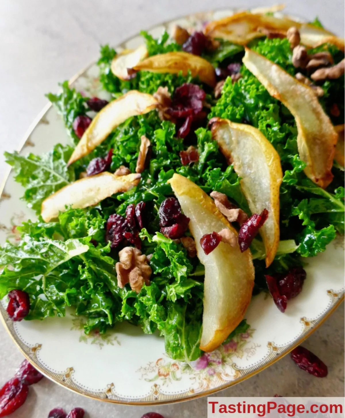 Roasted Pear, Walnut, and Cranberry Salad