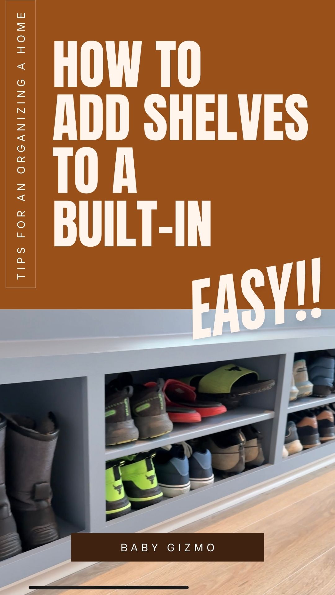 how to add shelves to a mudroom builtin